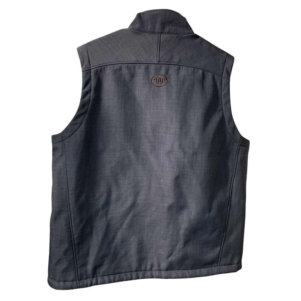 King Ranch Mens Field Vest Size XL Blue Workwear Western Fleece Lined Full Zip